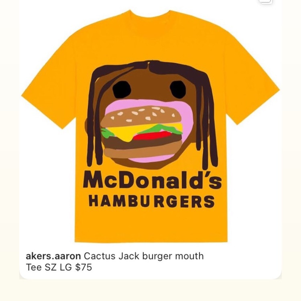 Cactus Jack burger 🍔 mouth tee